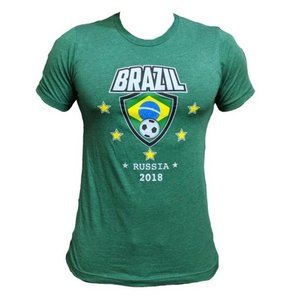 Men's Brazil Soccer Team World Cup‎ 2018 Slim Fit Green T-shirt